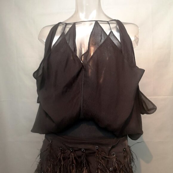 Y2K VINTAGE Catherine Malandrino Sexy Jersey Chiffon Top | TheStyleMinr.com - Picture 1 of 8